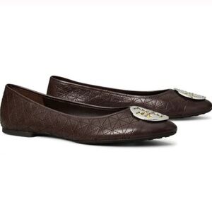 Tory Burch Brown Quilted Flats